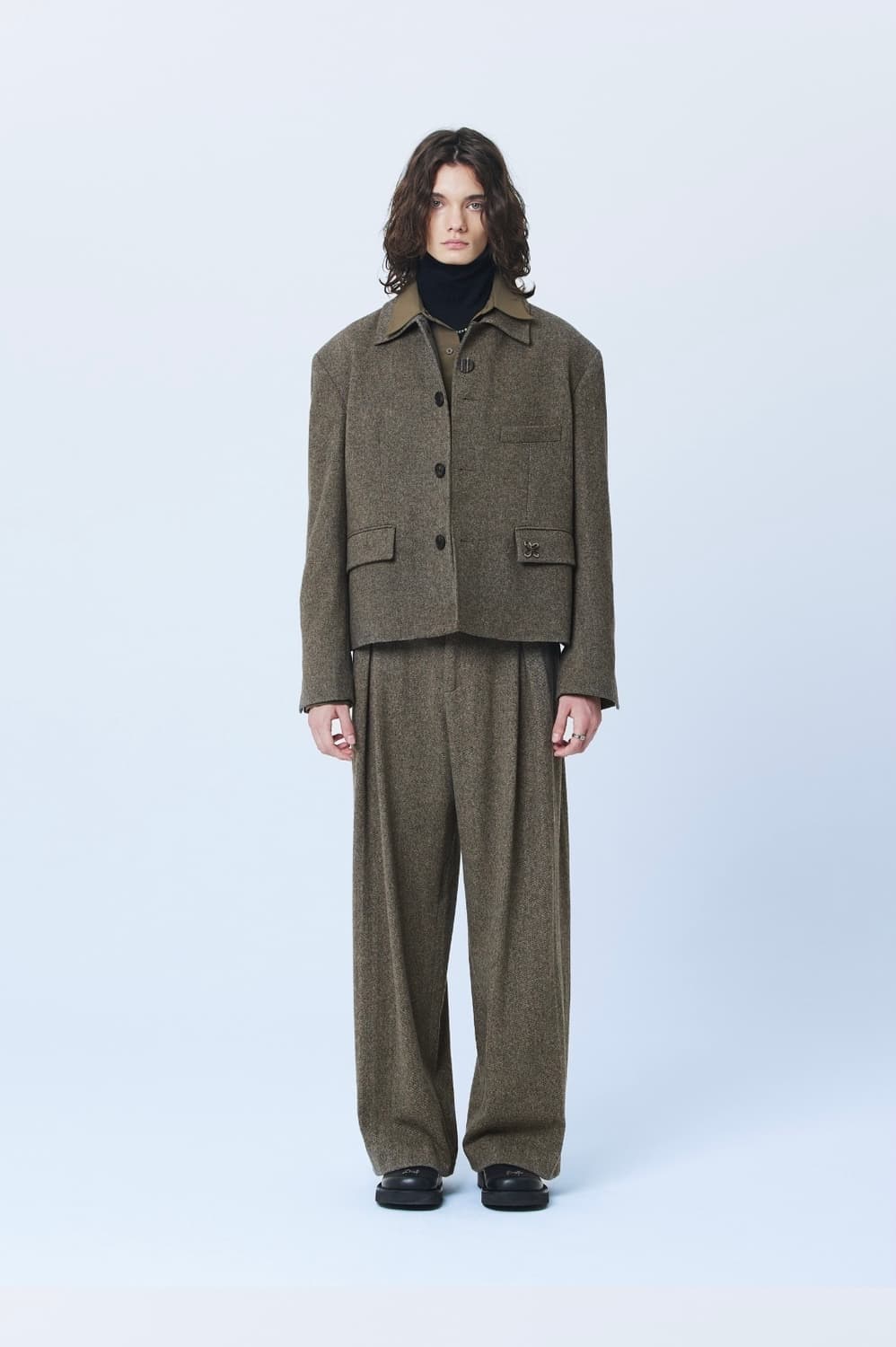 마틴플랜 트윌 울 와이드 팬츠 슬랙스 베이지 상품이미지2