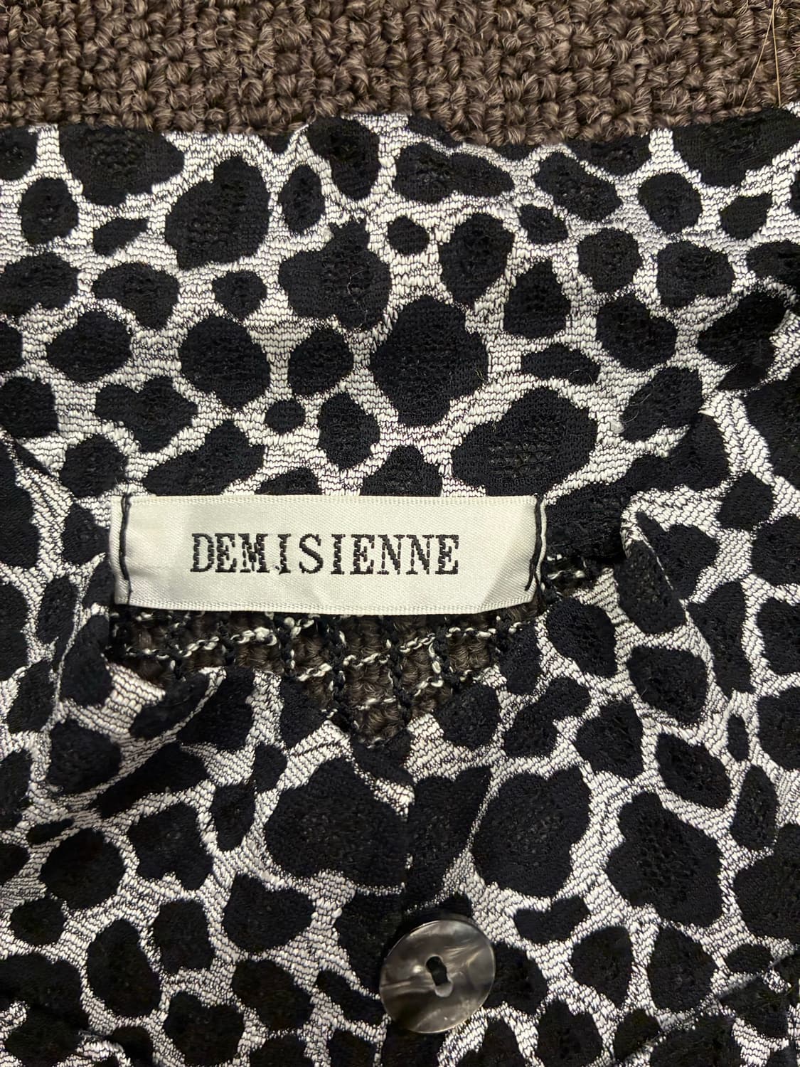 M-L)Demisienne 빈티지 여성 레오파드 펀칭 나시 가디건 상품이미지3