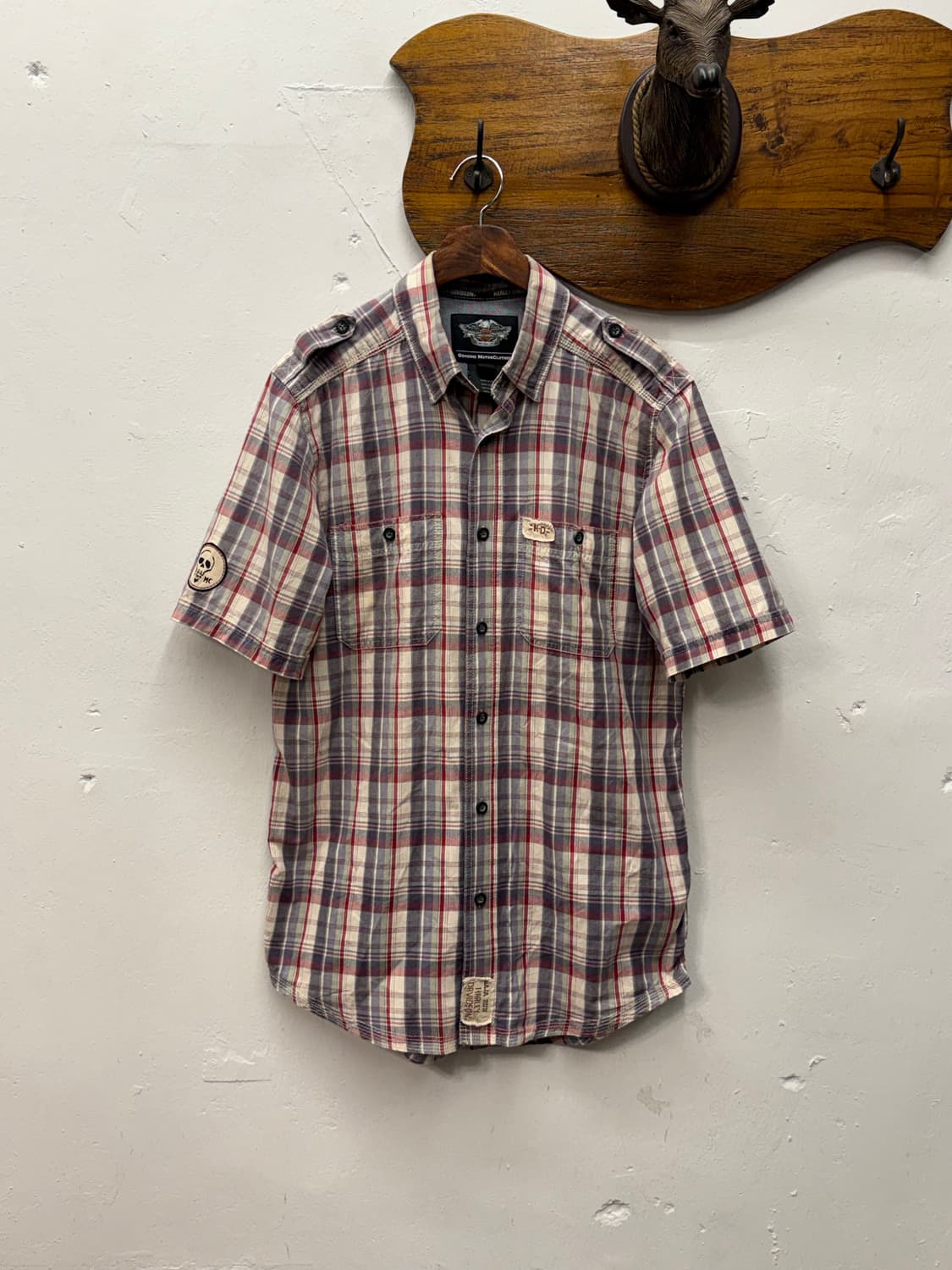 Harley-Davidson Plaid Short Sleeve Shirt 상품이미지3