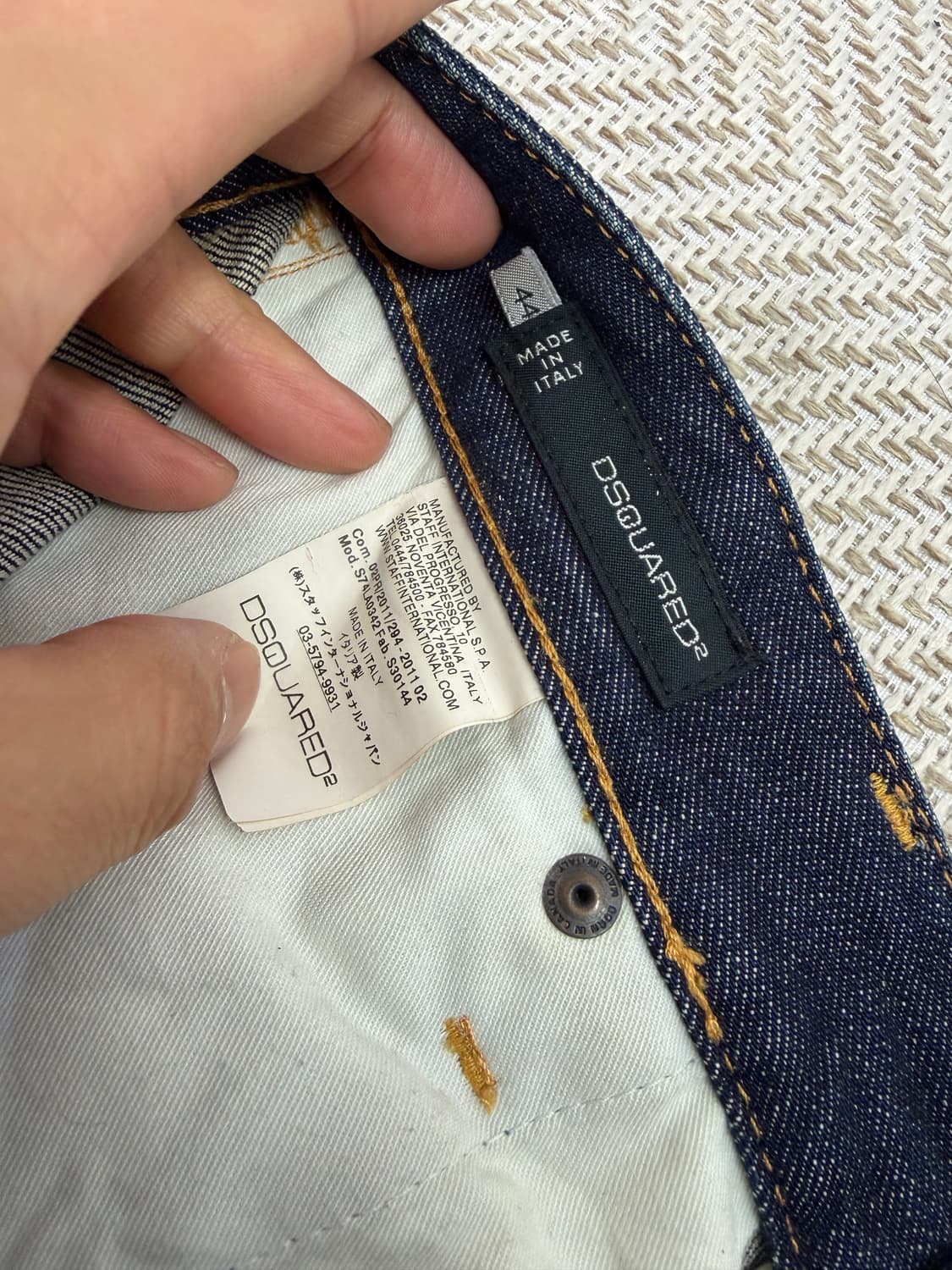 정품) DSQUARED2 가죽 패치 데님 청바지 44(32) 상품이미지6