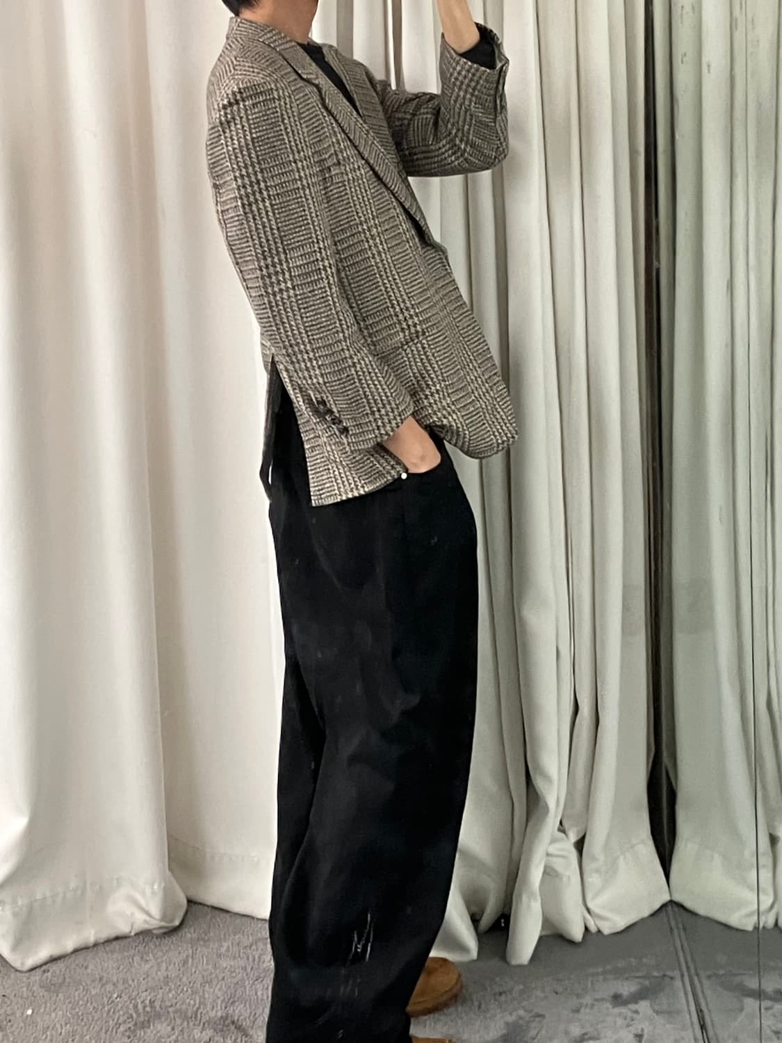 지방시 글렌 체크 패턴 울 싱글 블레이저 95 상품이미지9