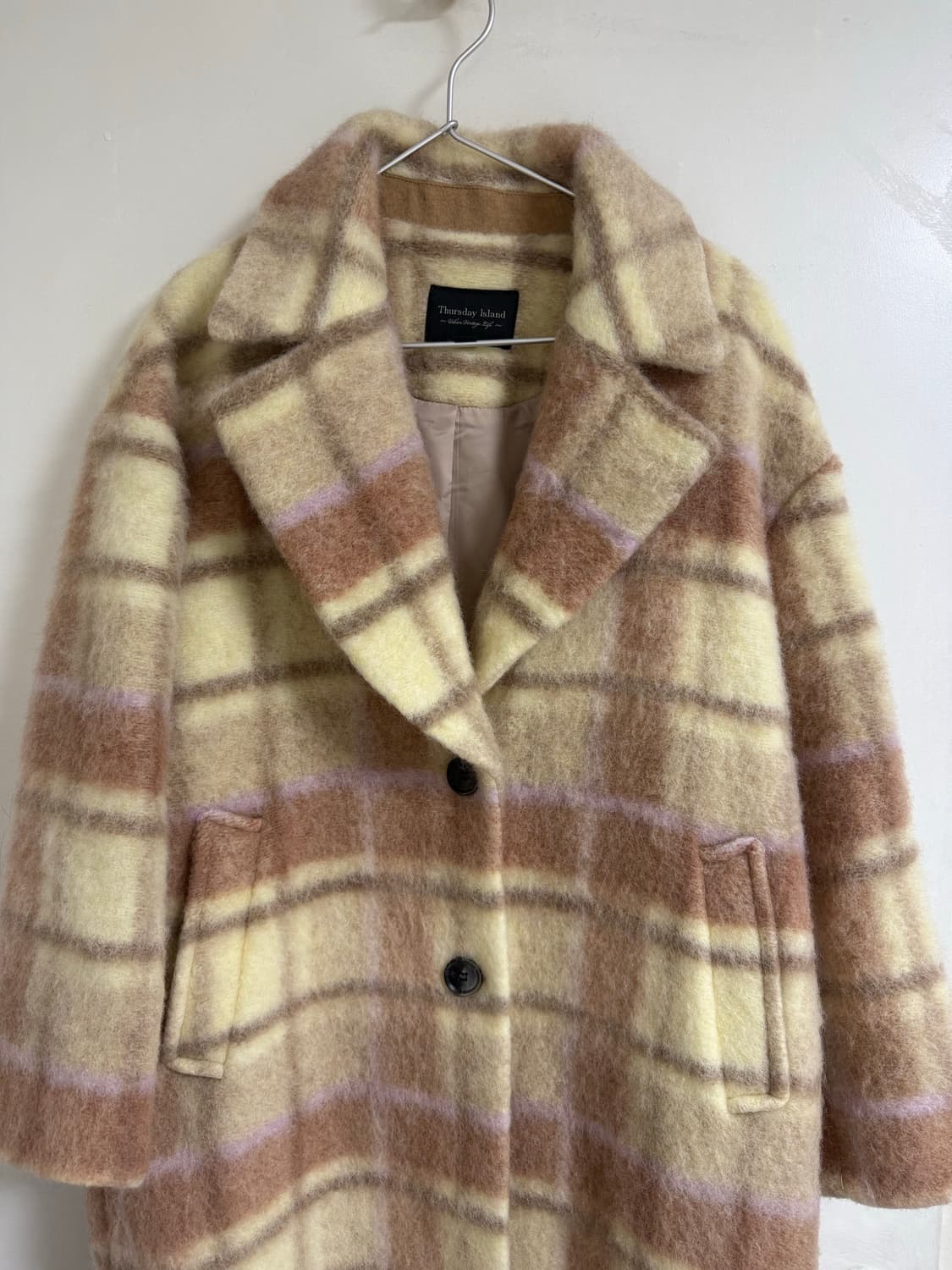 Thursday Island써스데이아일랜드 체크 울져지 롱코트 M 상품이미지2
