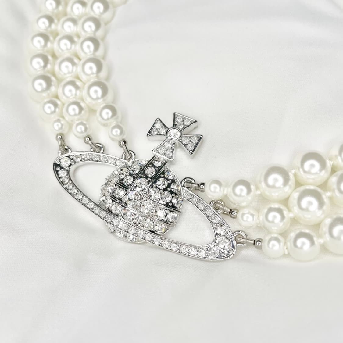 비비안위스트우드 아카이브 트리플 레이어 진주 펄 톤 오브 초커 목걸이 상품이미지2