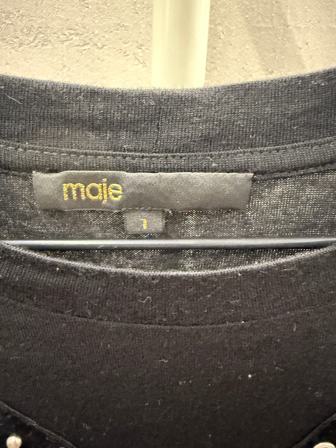 마쥬 블랙 스터드 모달  티셔츠 사이즈 1 상품이미지3