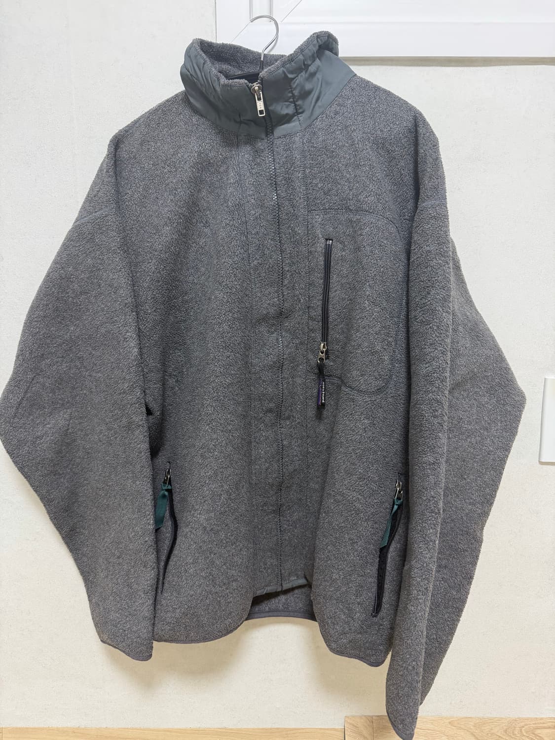 90s 빈티지파타고니아 신칠라 딥파일 플리스집업,그레이/L사이즈 상품이미지1