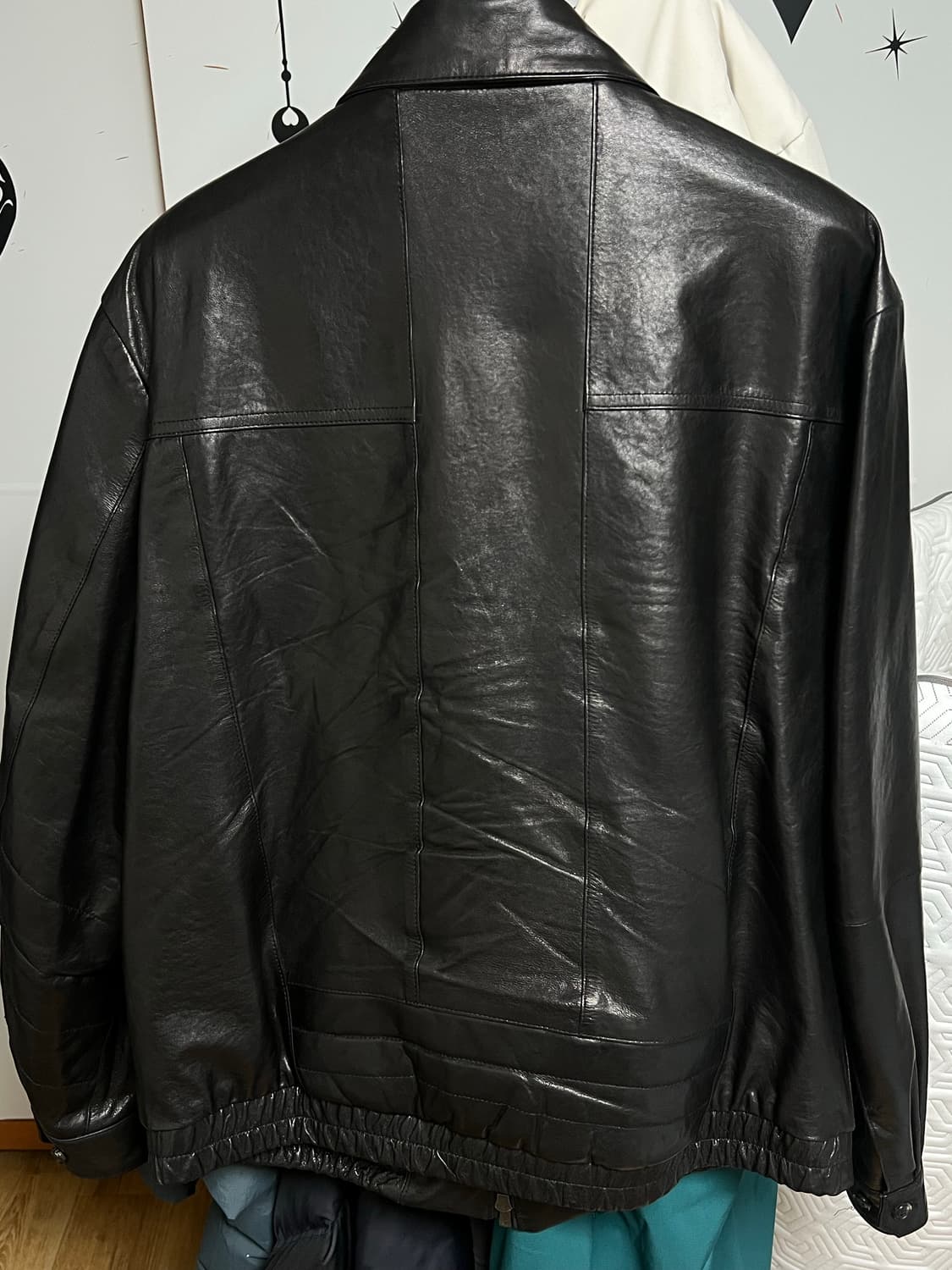 해칭룸 스티치 볼륨 레더 자켓 램스킨 블랙 4사이즈 판매합니다! 상품이미지2