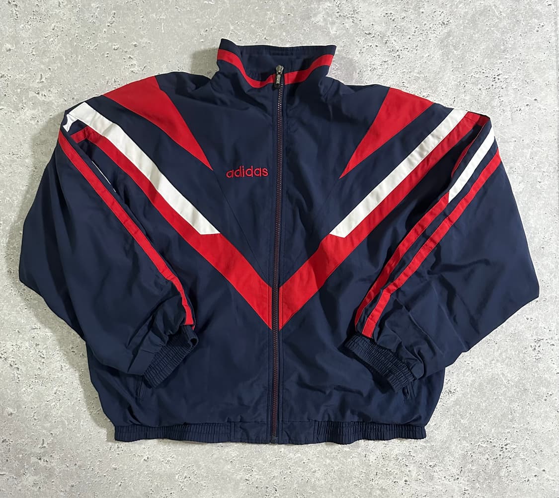 90s Adidas올드스쿨 V-라인 절개 윈드브레이커 상품이미지2
