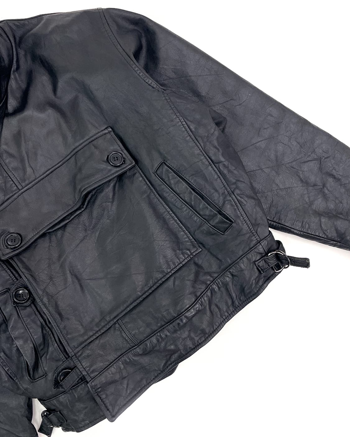 90s 스웨덴군 모터사이클 레더 자켓 리프로덕션 상품이미지4