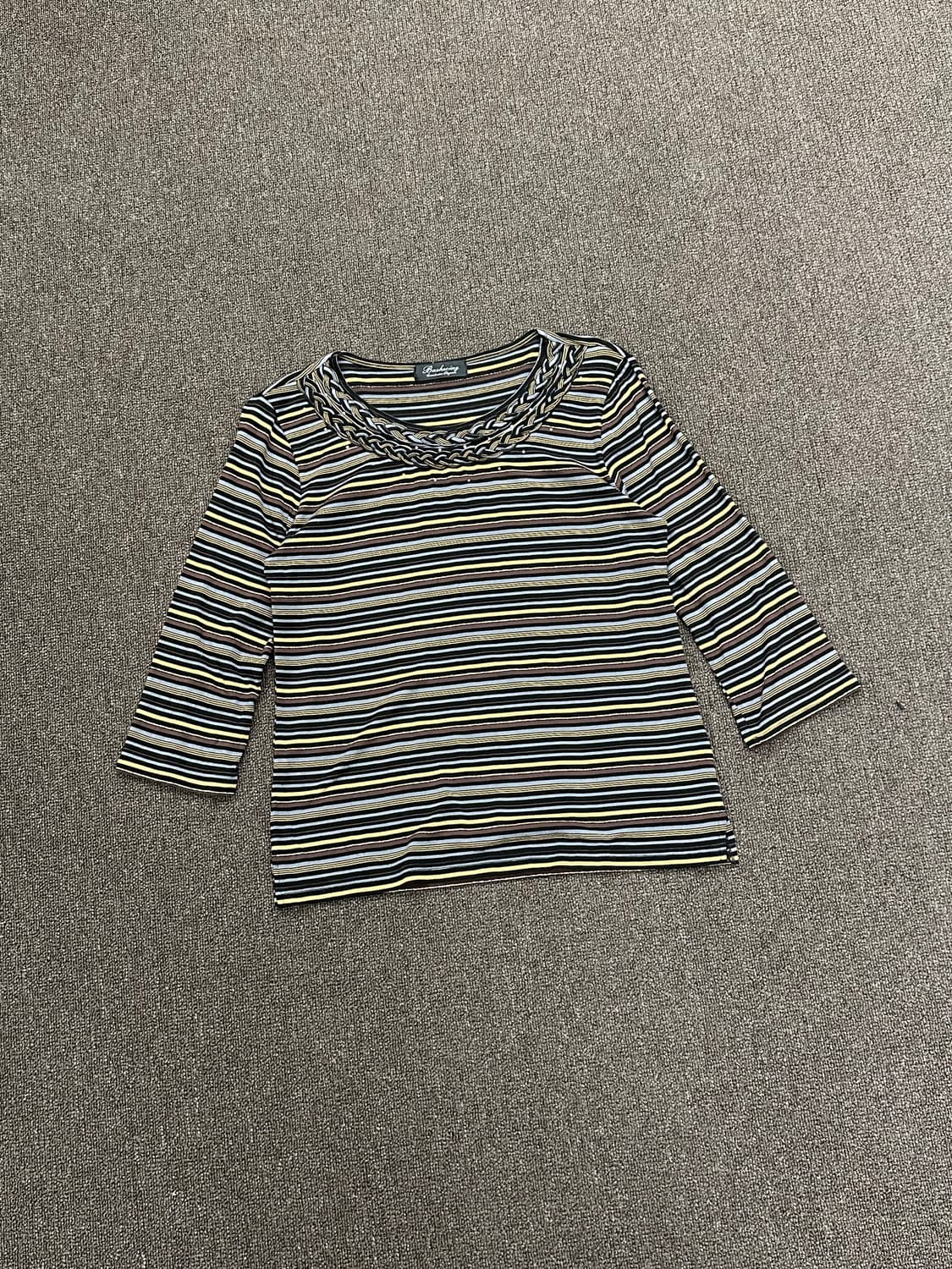 L)Japanese vintage 여성 멀티스트라이프 롱슬리브 상품이미지3