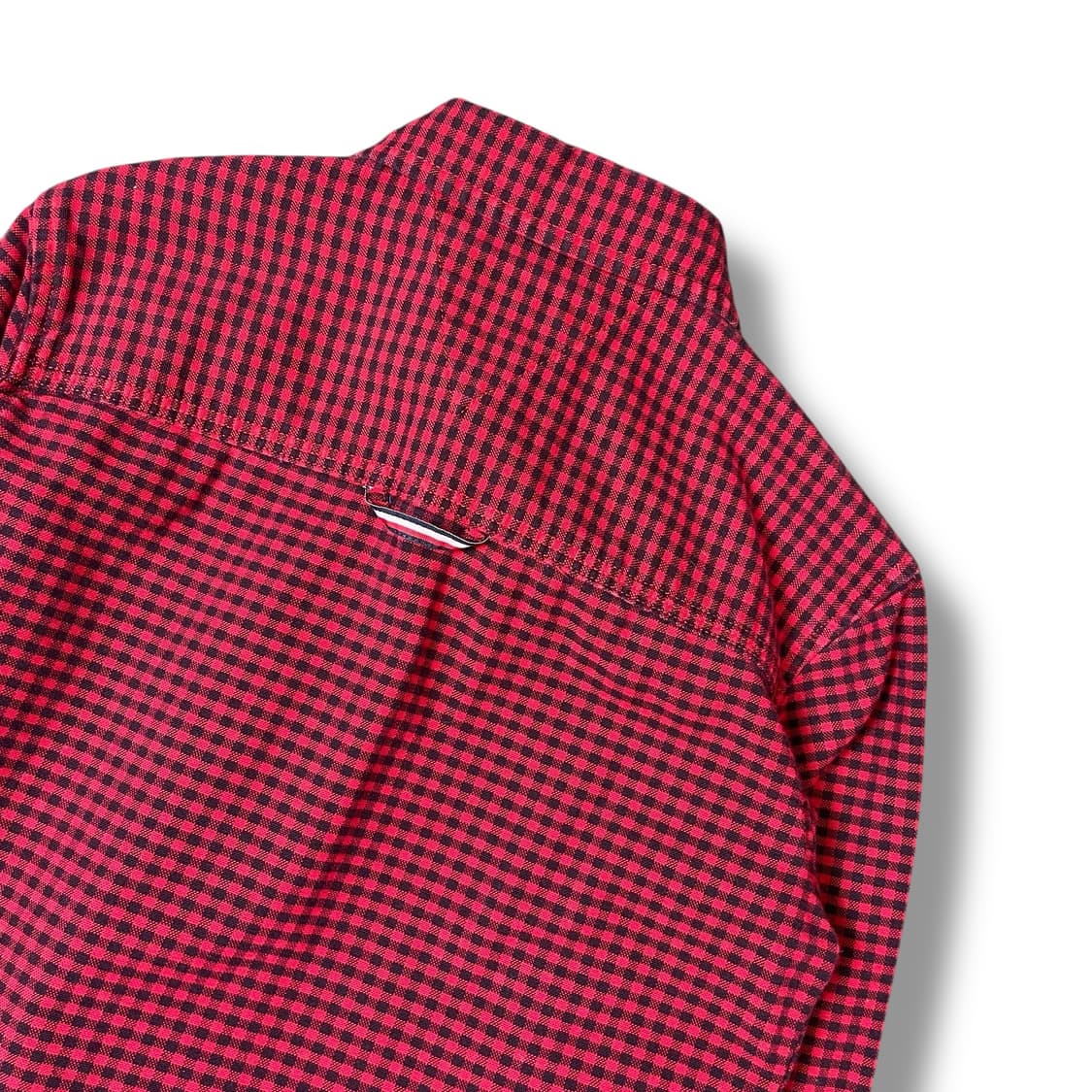 타미힐피거 키즈 레드 블랙 마이크로 체크 원포켓 긴팔 셔츠 116 상품이미지2