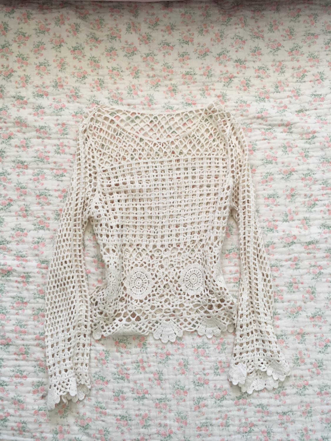 빈티지 아이보리 크로셰 하구미 니트 상품이미지6