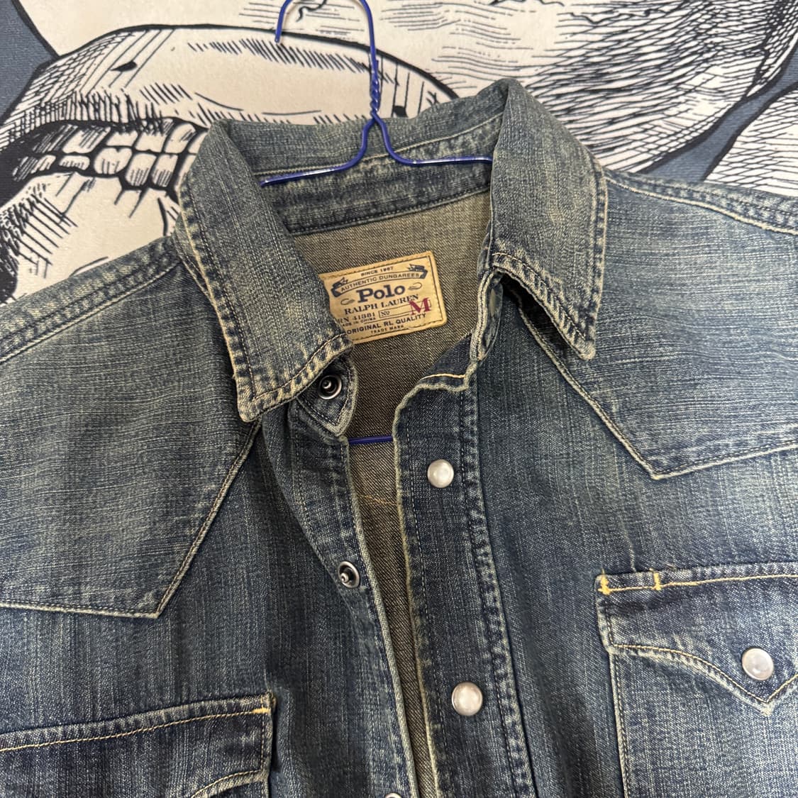 폴로랄프로렌 웨스턴 데님셔츠 M (165/92A)사이즈  상품이미지2