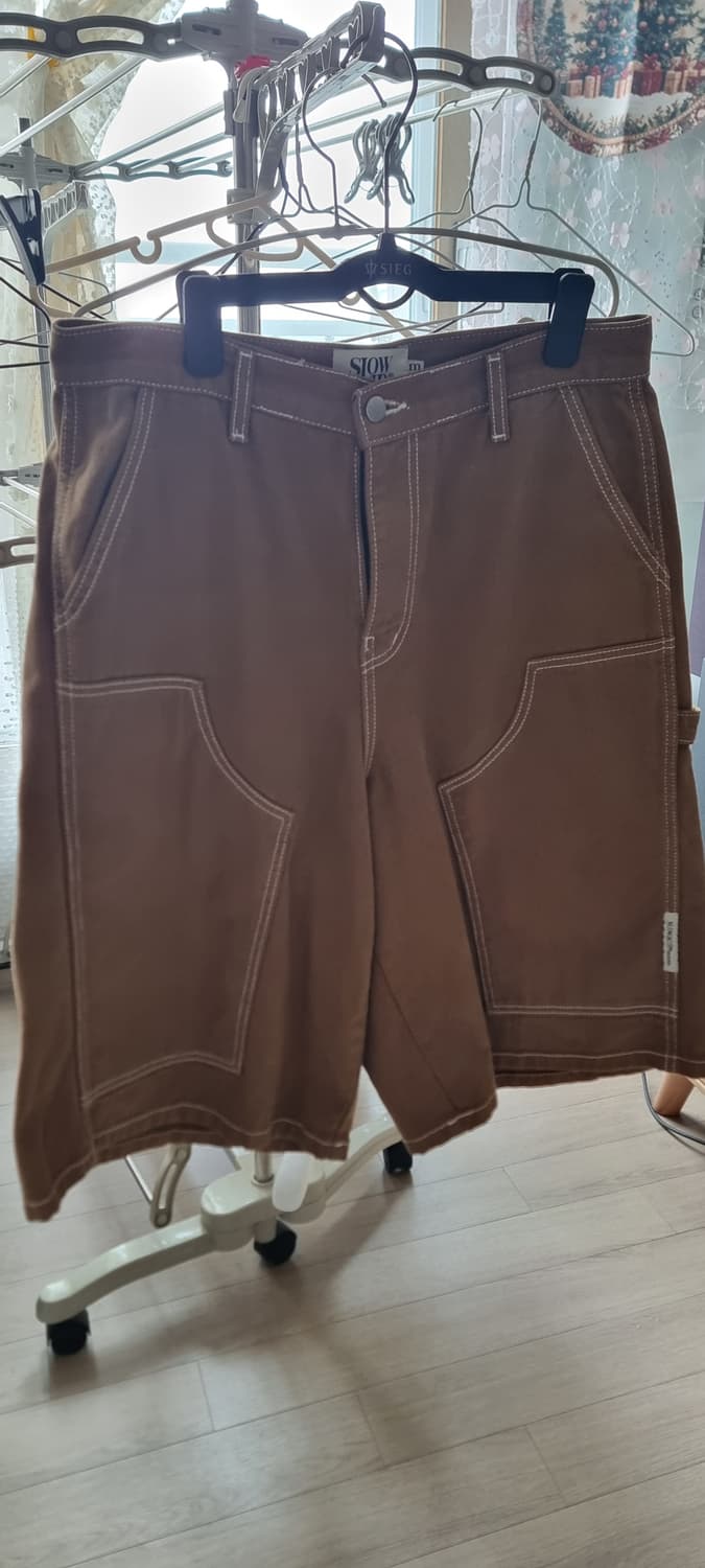 SlowAcid 황색 코듀로이 와이드 반바지 상품이미지1