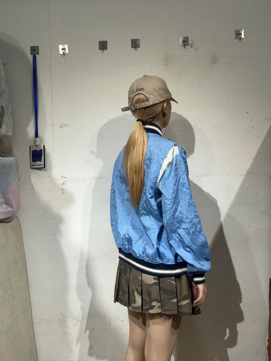 일본 빈티지 스카이 블루 자수 바람막이 자켓  상품이미지3