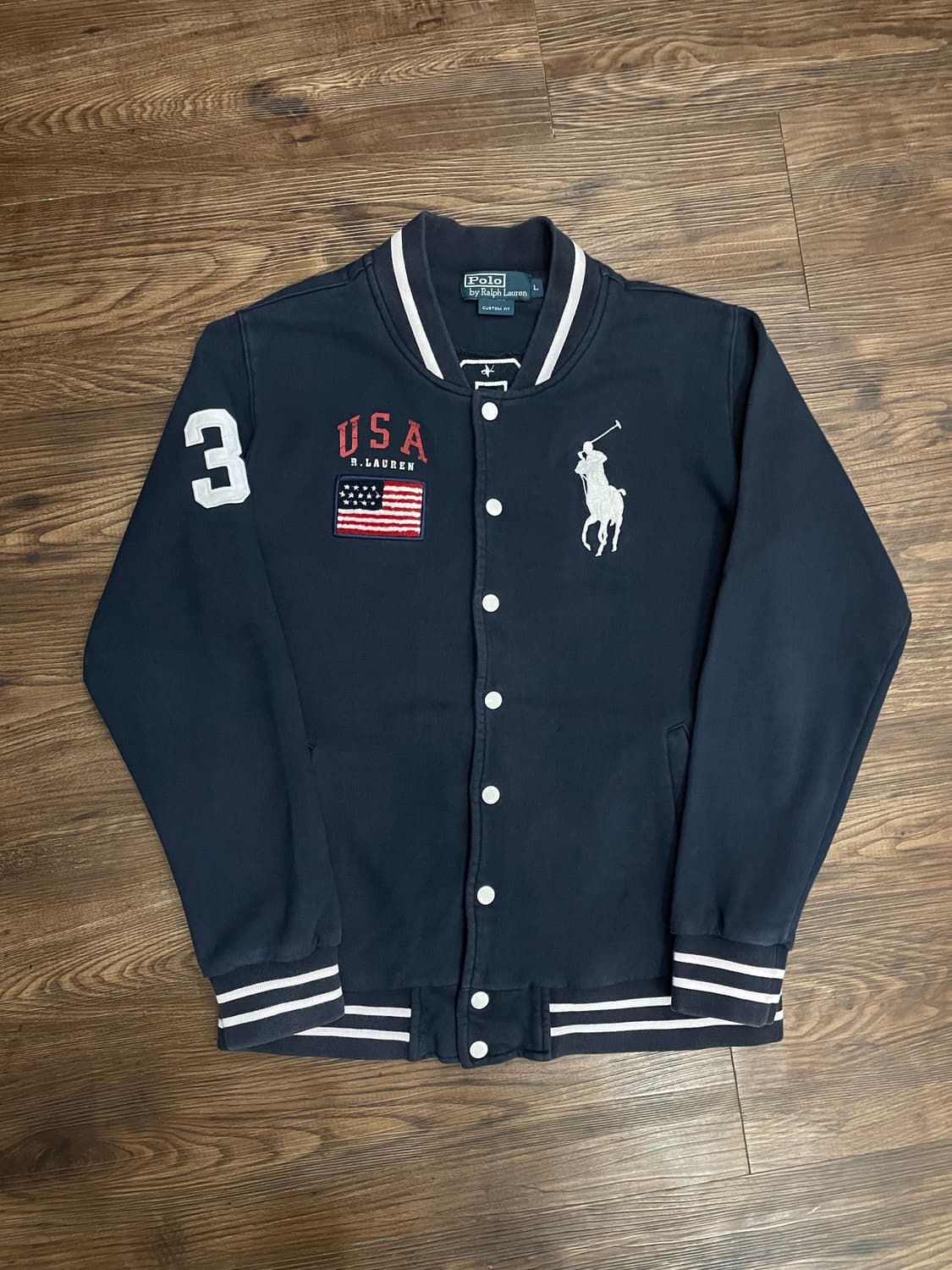 폴로 빅포니 USA 성조기 바시티 자켓 네이비 상품이미지3