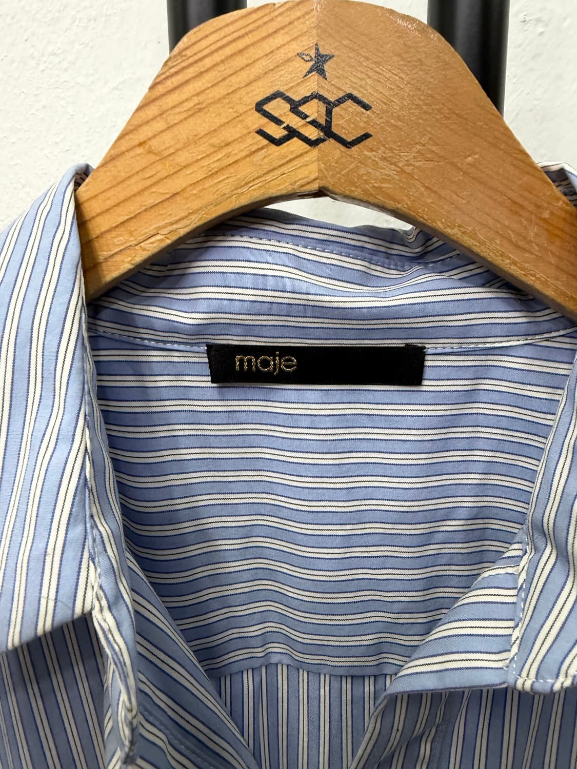 정품) maje 마쥬 스트라이프 셔츠 원피스 40 상품이미지7