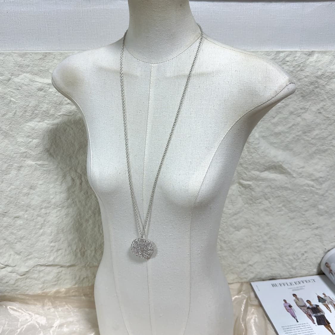 빈티지 마테  플라워  용골체인 목걸이 상품이미지1