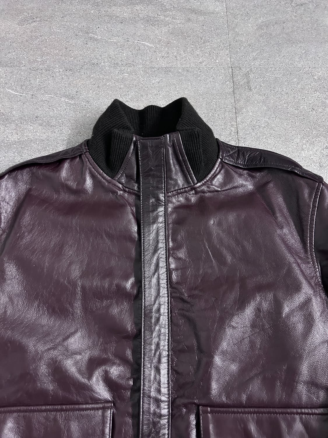 00’s JPN 버건디 고트스킨 봄버 자켓 상품이미지2