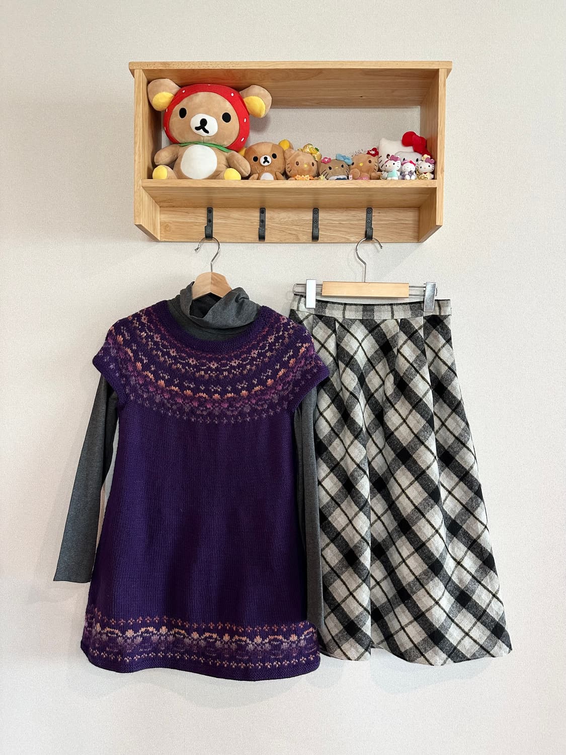 jpn 하구미 스즈코 모리걸 히피 키치 괴짜 레이어드 코디세트 상품이미지1