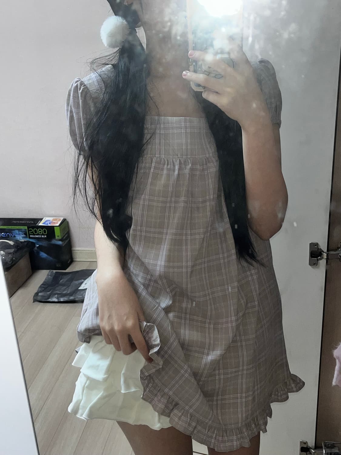 체크 베이비돌 원피스 상품이미지2