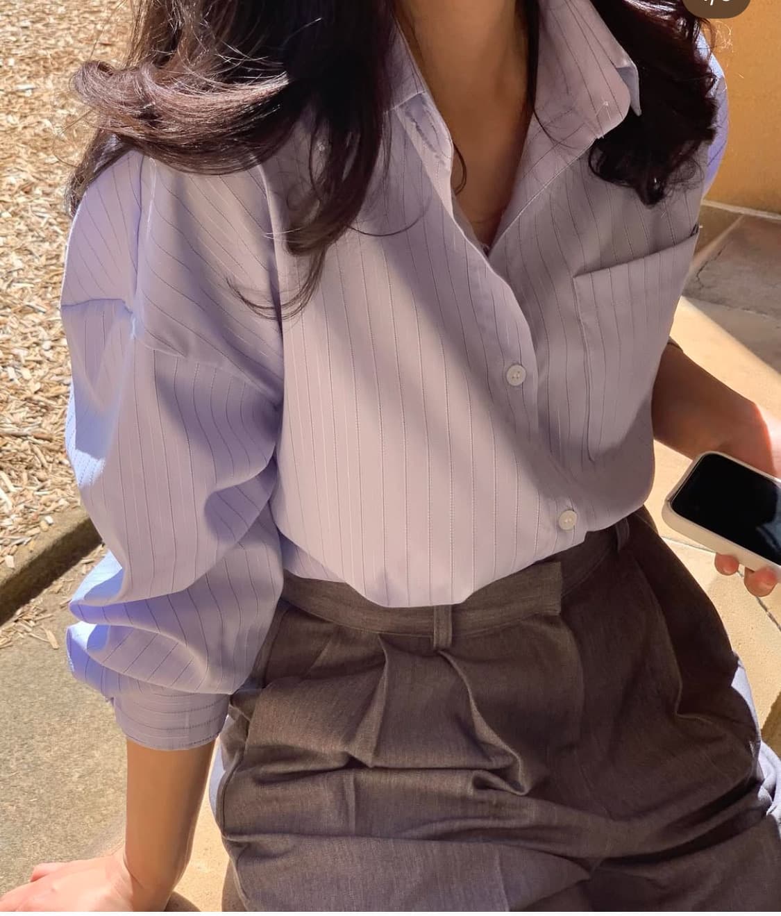 나흐트 제작 블루 스트라이프 셔츠 상품이미지3