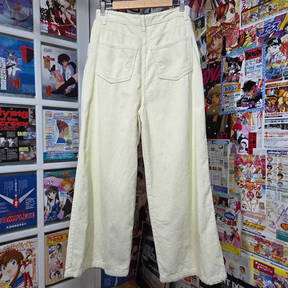 아이보리 투핀턱 코듀로이 와이드팬츠 상품이미지5