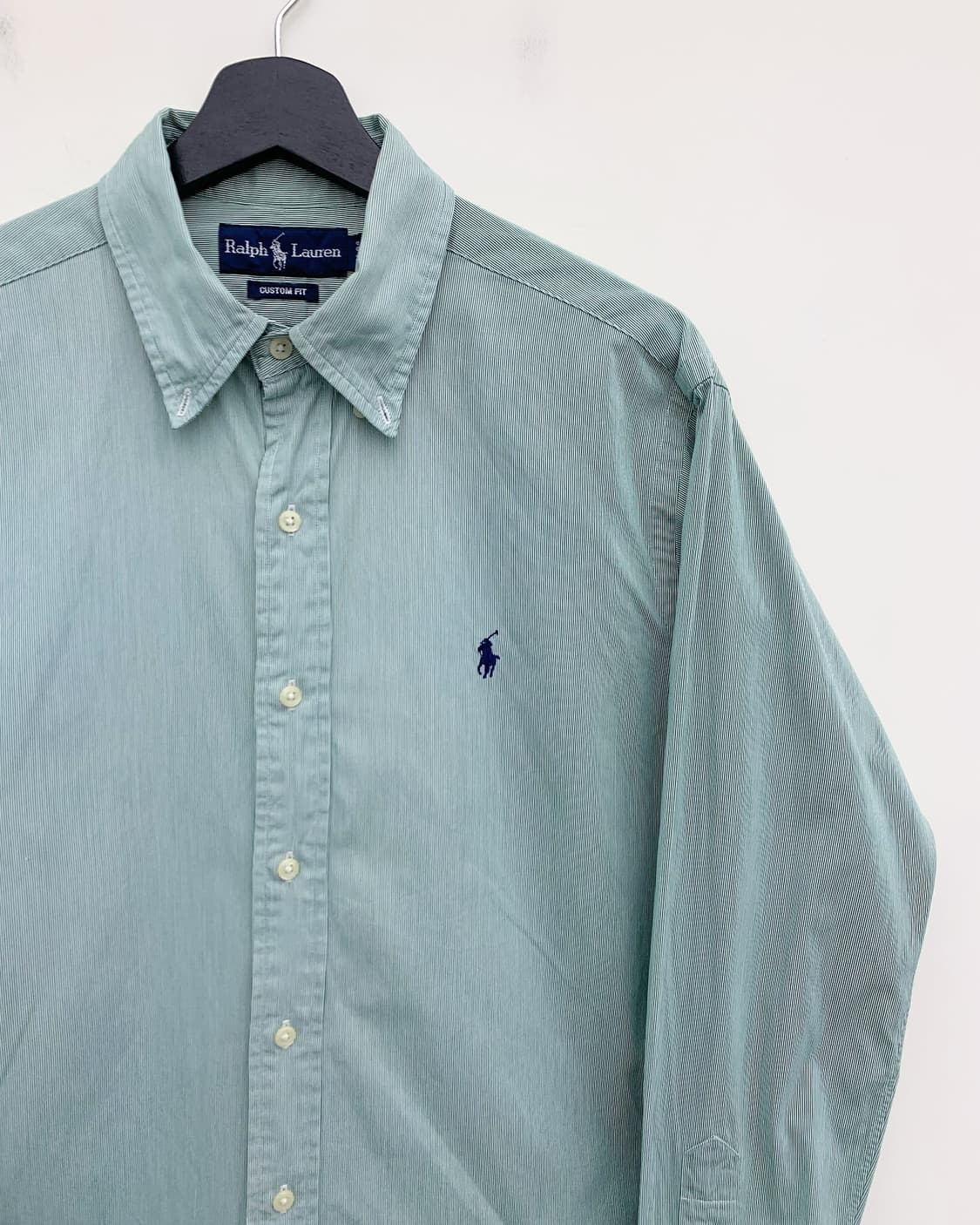 폴로 랄프로렌 그린 스트라이프 블루 포니 셔츠 상품이미지3