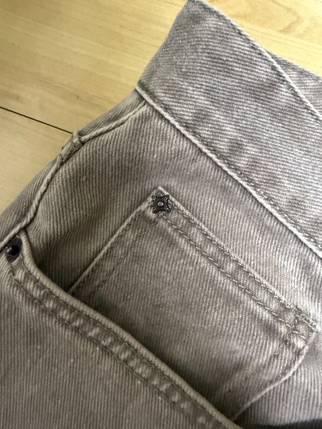 벨리에 트루 와이드 데님 팬츠 - 빈티지 베이지 상품이미지4