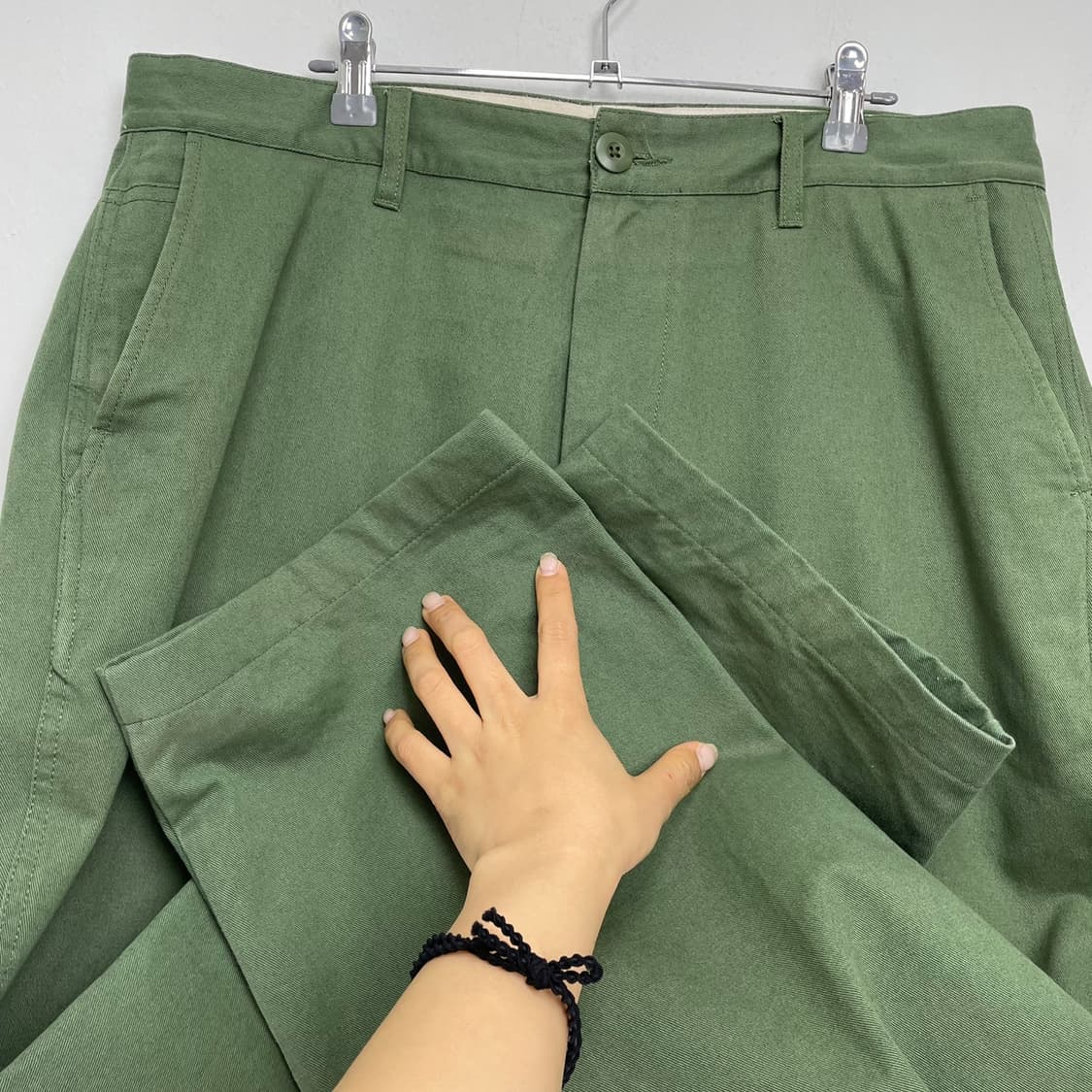 오베이 Obey 라이트 카키 코튼 와이드 워크팬츠 상품이미지5