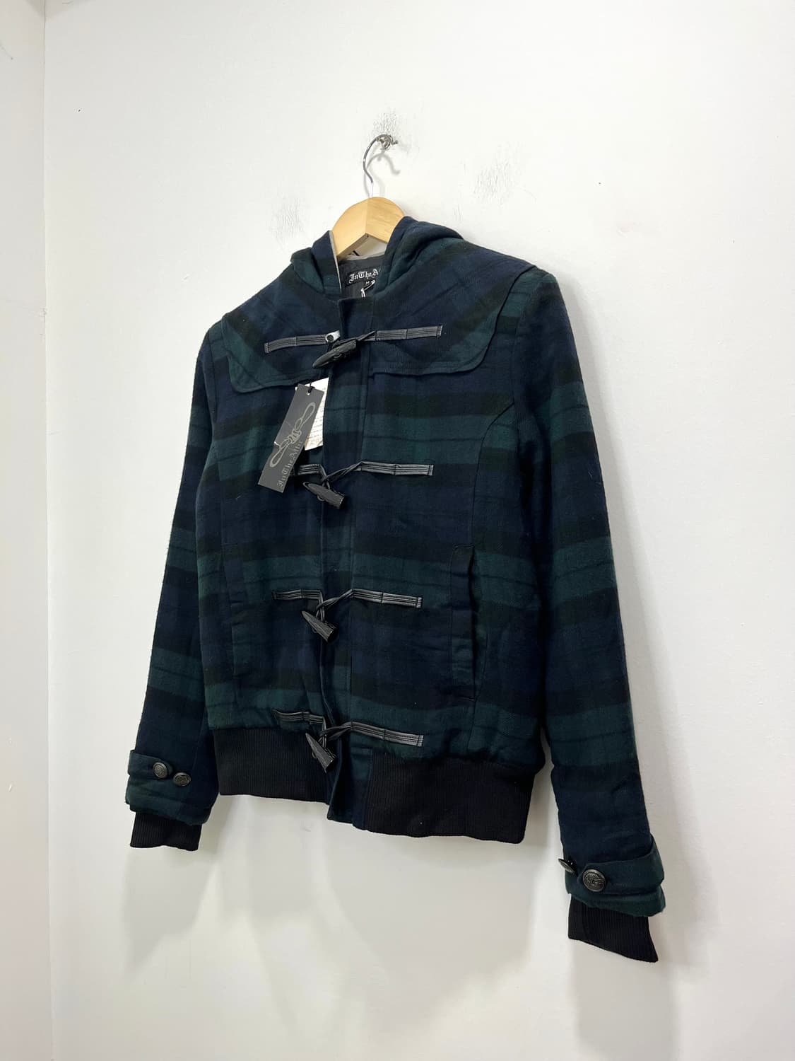 In the attic 일본 빈티지 락펑크 체크 떡볶이 숏코트 상품이미지5