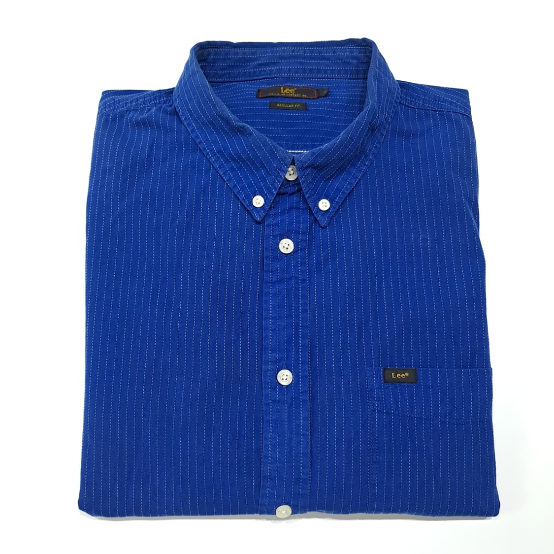 CL825 2XL 리 LEE 도트 스트라이프 버튼다운 블루 셔츠 남방 상품이미지10