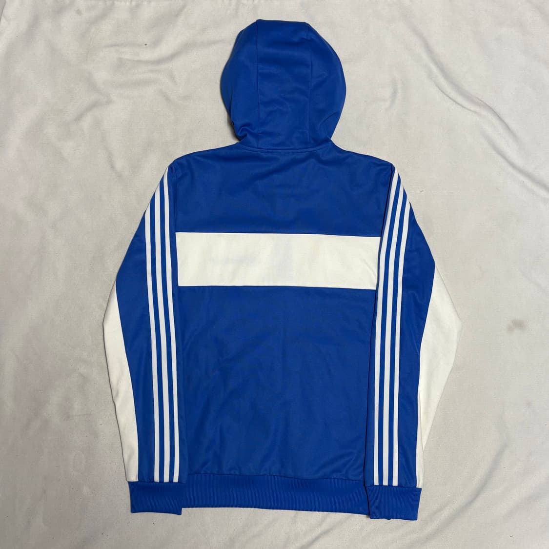 95 아디다스 첼시 블루 화이트 배색 후드 트랙탑 상품이미지3