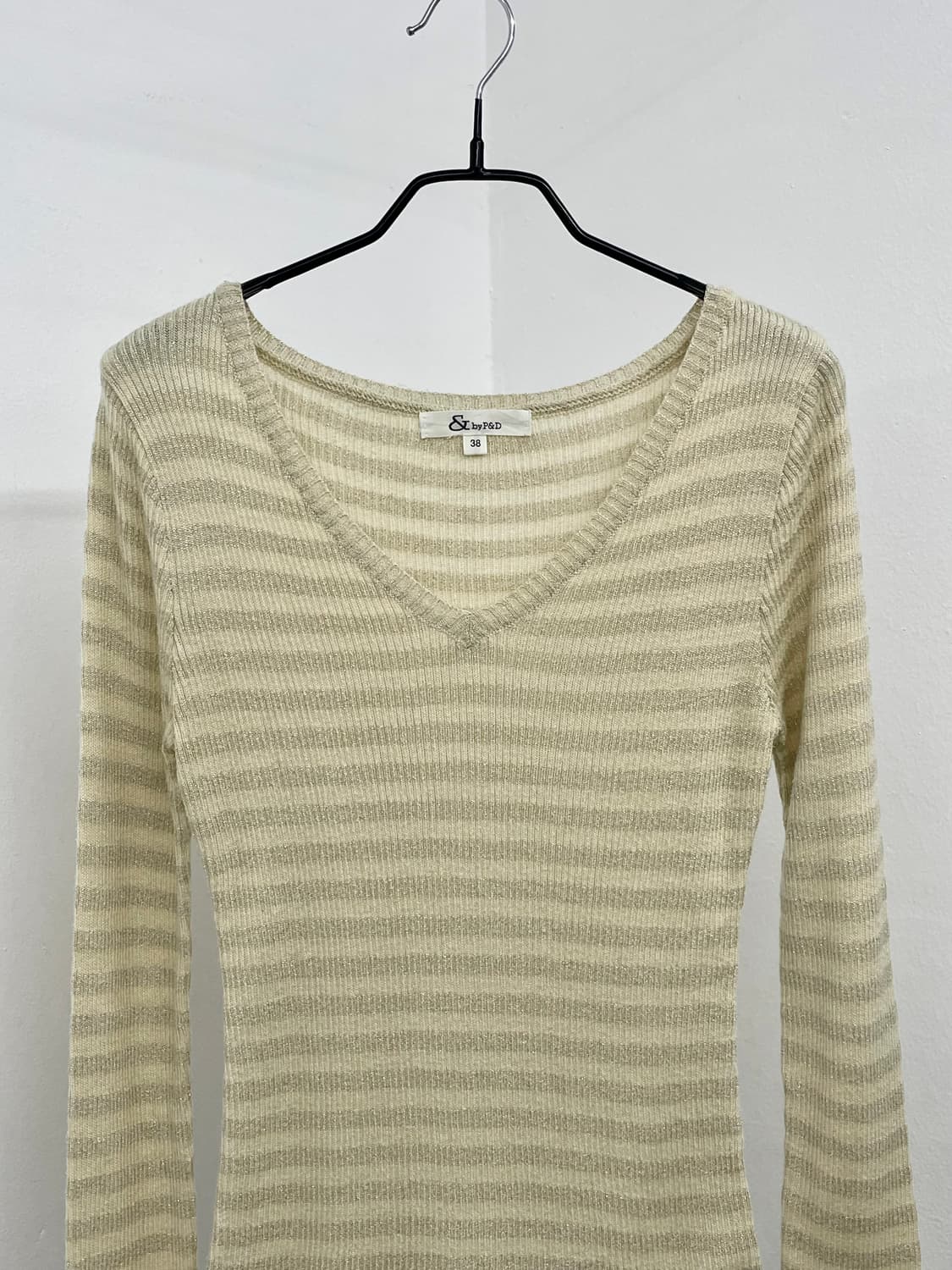 라떼모리 스트라이프 글리터 니트 상품이미지5