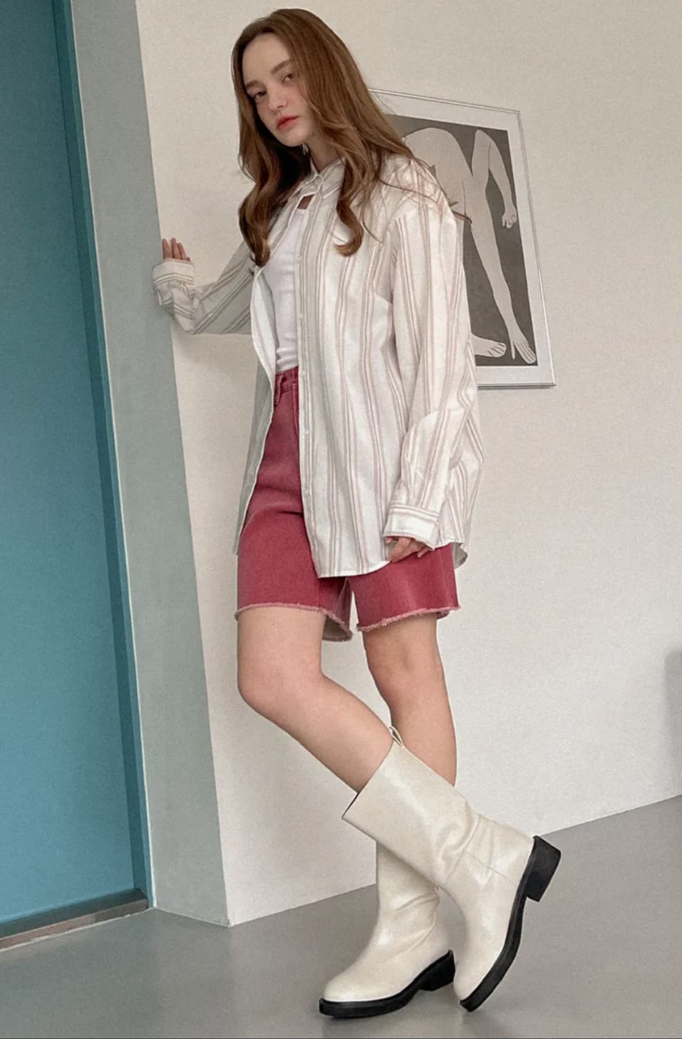 레이지앤 라운드 미들부츠 4cm 아이보리  상품이미지2