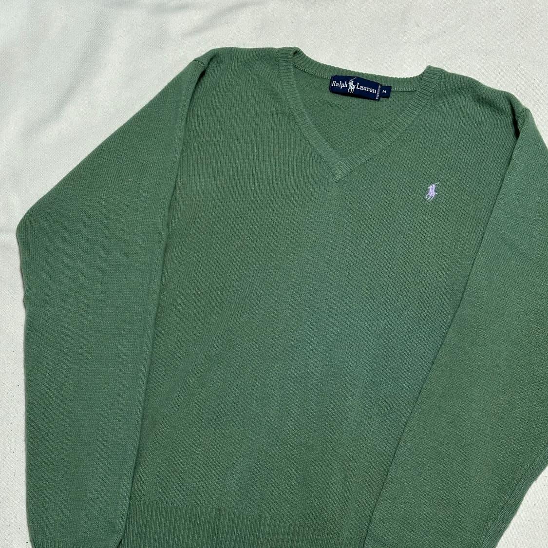 M 폴로랄프로렌 라이트 그린 브이넥 램스울 니트 상품이미지1