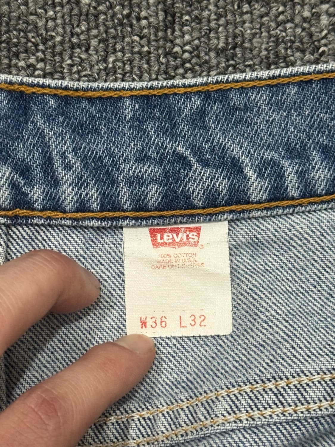 90s USA 리바이스 517 오렌지탭 미디움 워시드 데님 상품이미지4