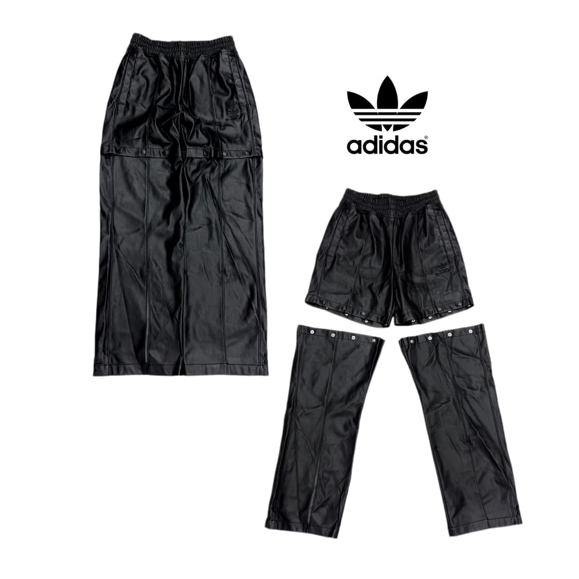 아디다스 레더 코팅 부츠컷 파이어버드 유광 와이드 분리형 트랙팬츠 상품이미지1