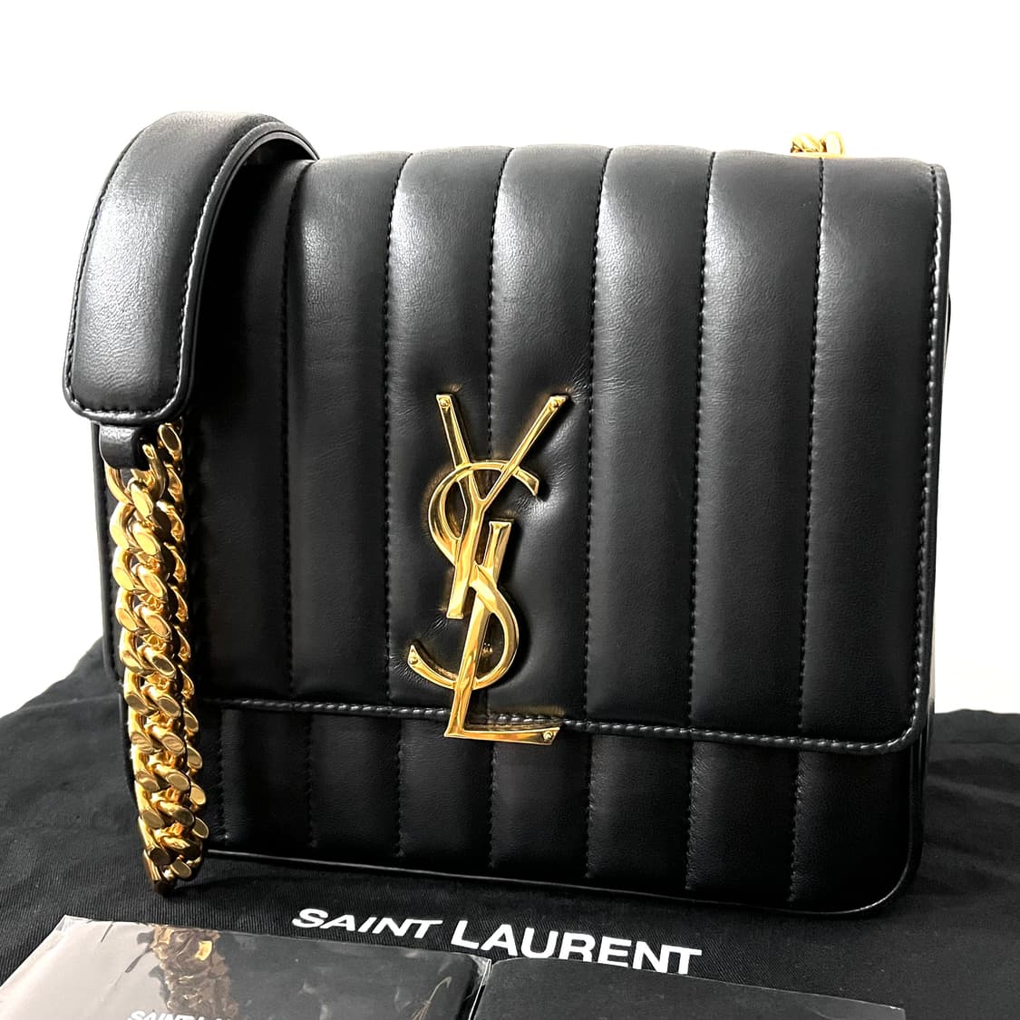 [A급/정품] 생로랑 비키 체인 크로스백 가방 블랙 상품이미지2