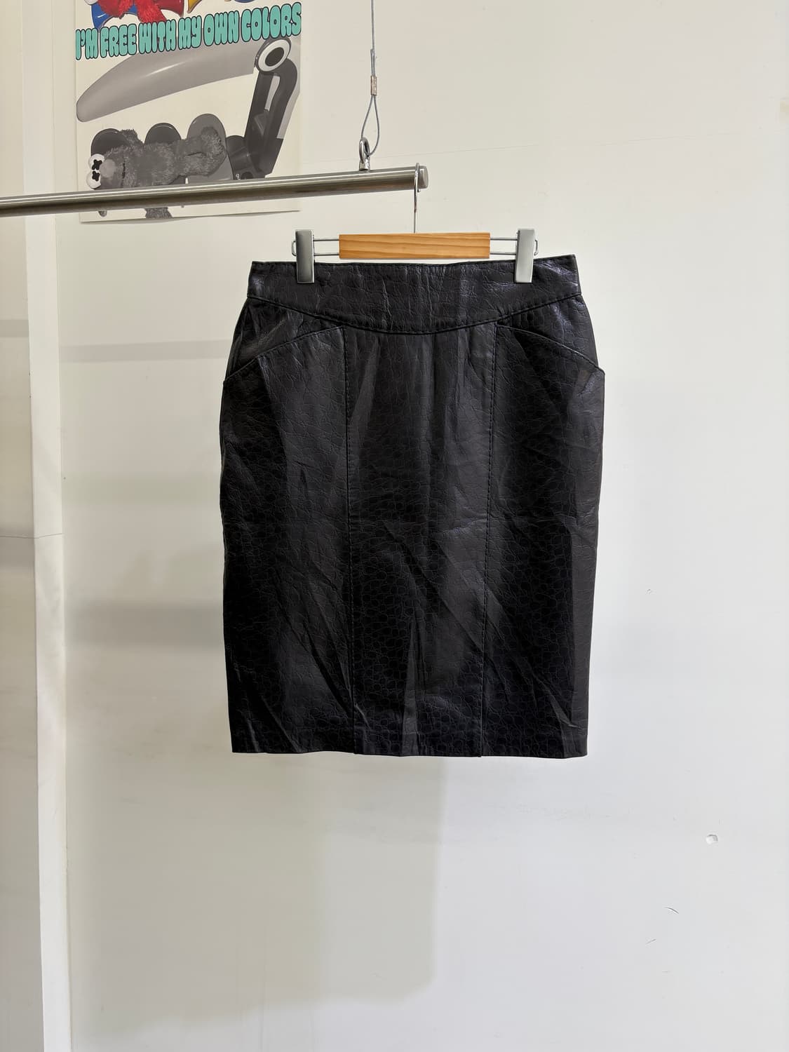 VINTAGE (Made in France) 레더스커트 상품이미지5