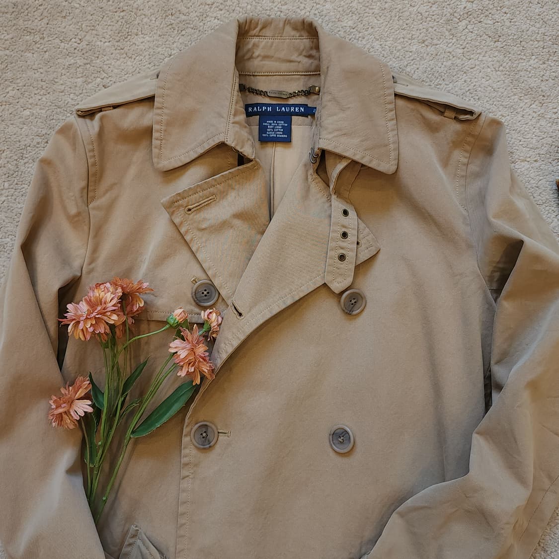 폴로 랄프로렌 여성용 코튼 더블 트렌치 코트 2 상품이미지5