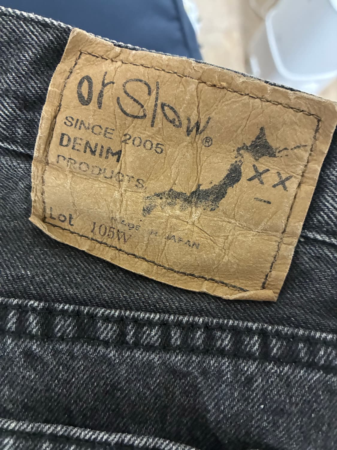 오어슬로우 105 스톤워시 데님 1사이즈 상품이미지4