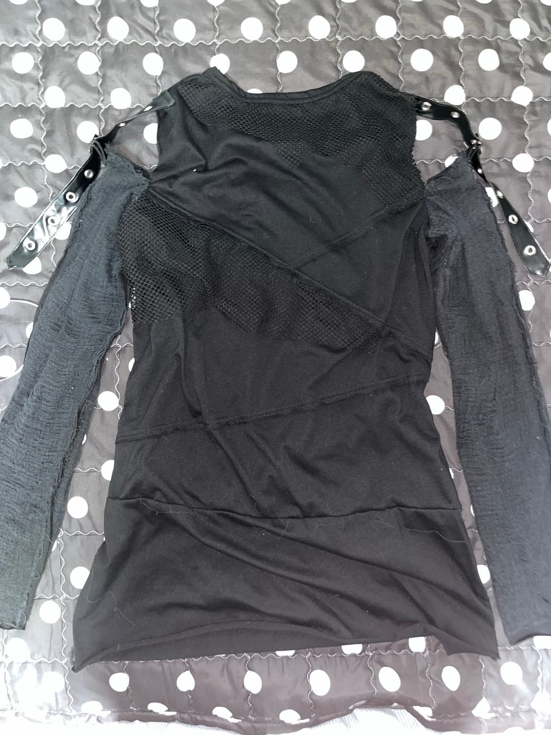 Drug honey 드러그허니 블랙 고스 펑크 고스로리 롱 슬리브 탑 상품이미지4