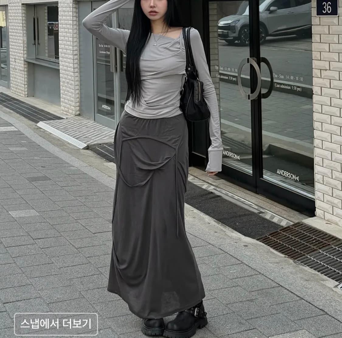 [미착용새상품,정가이하] 플레어업 비대칭 드레이프 스커트 상품이미지8