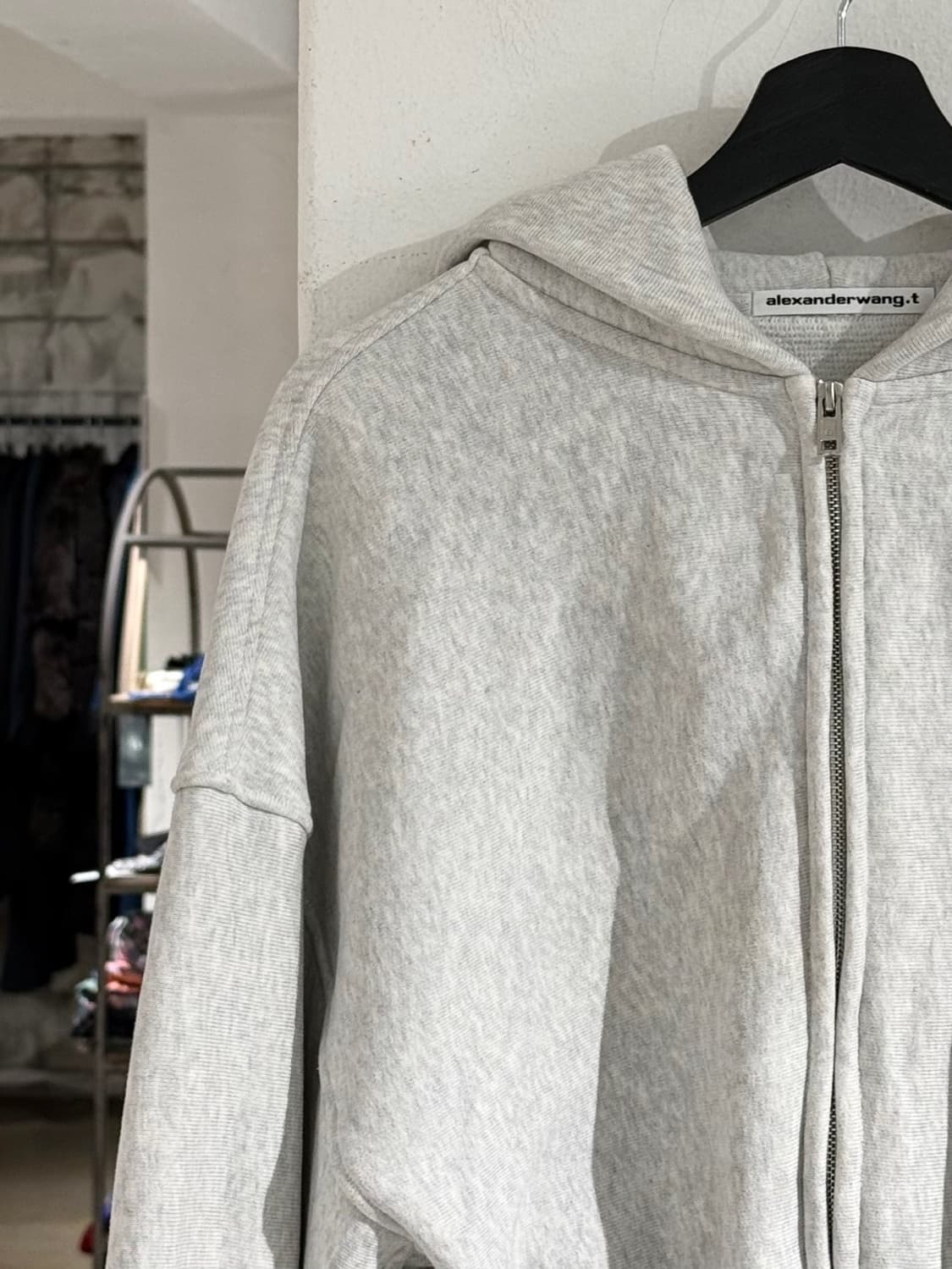 알렉산더 왕 멜란지 집업 크롭 후드티 상품이미지2