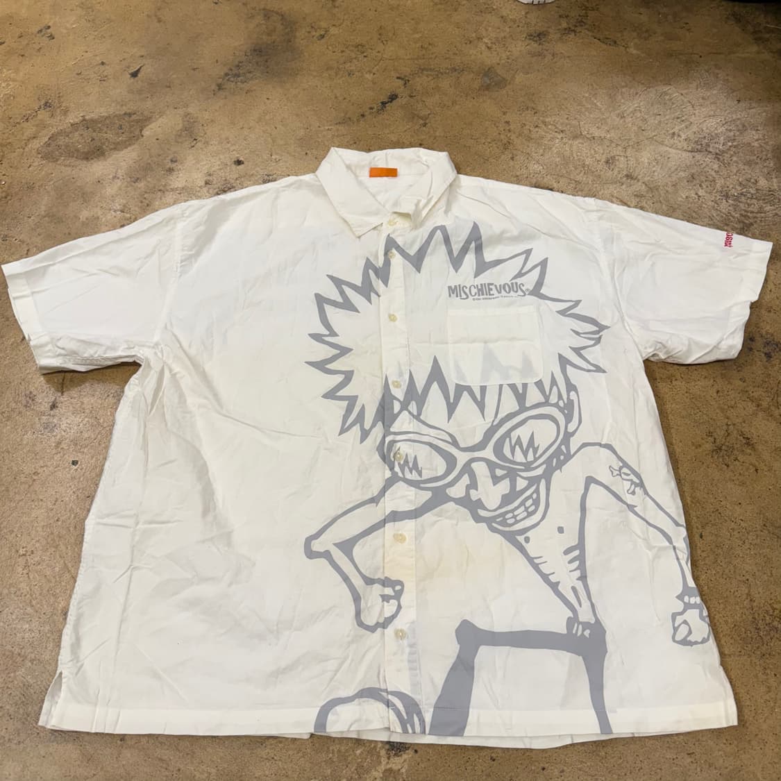 [정품/4L] 미스치프 MISCHIEVOUS 프린팅 셔츠 화이트 b16 상품이미지2