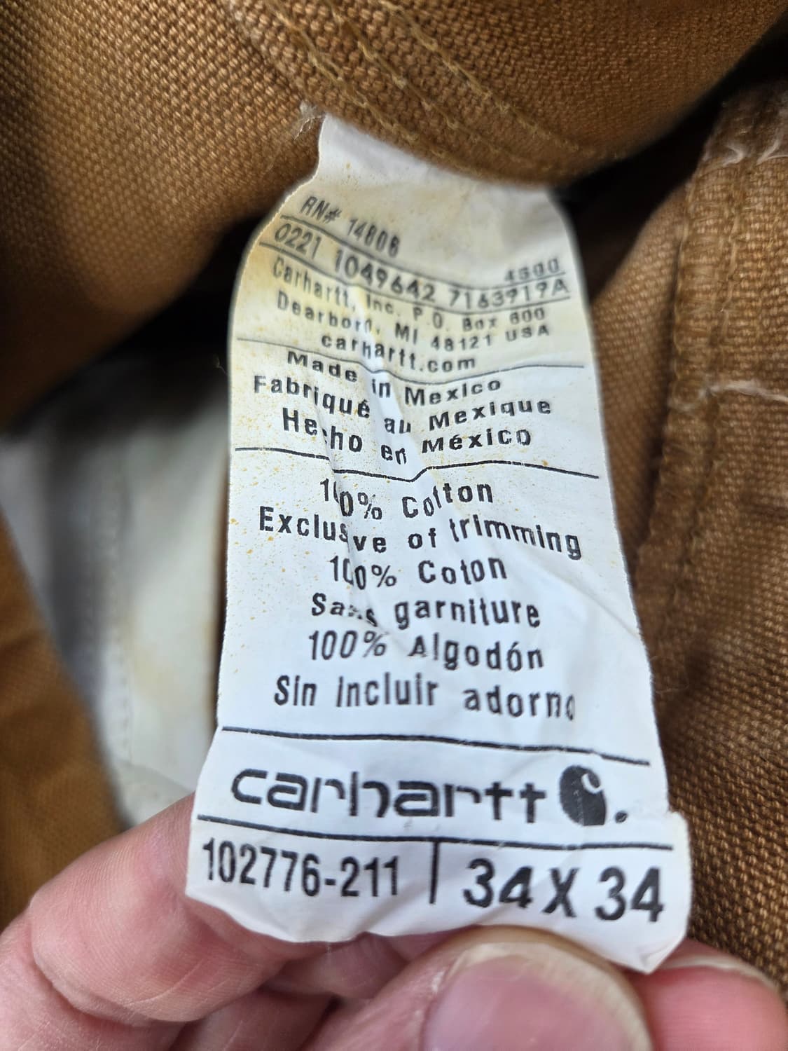 34 칼하트 더블니 브라운 오버롤 상품이미지8