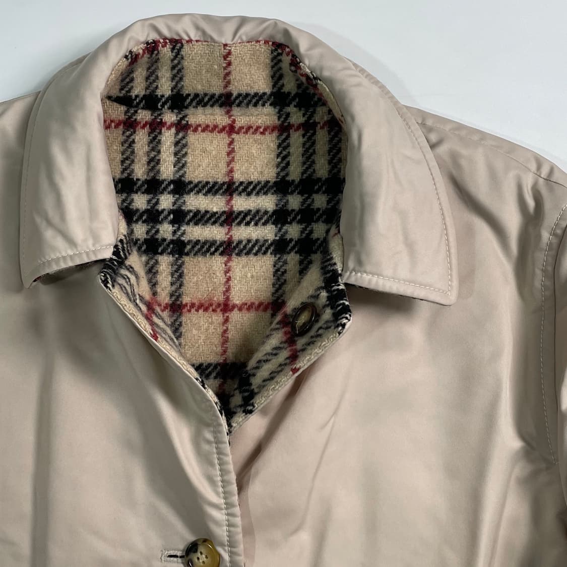 버버리 노바체크 울 리버시블 하프코트 상품이미지7