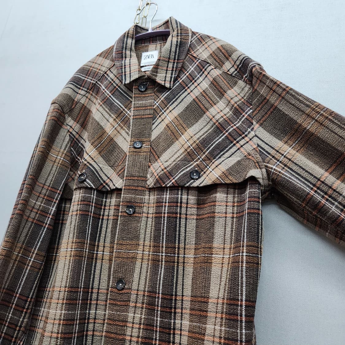 자라 ZARA 체크패턴 셔츠 자켓 XL(XL) 상품이미지3