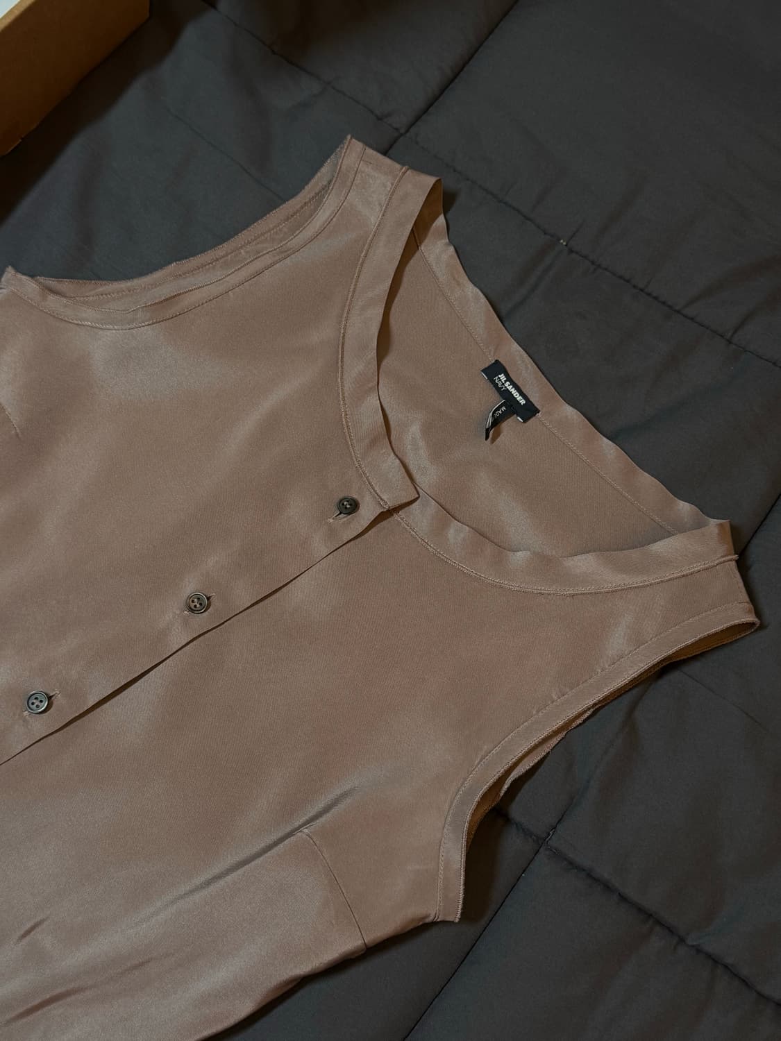 질샌더 네이비 플리츠 실크 블렌디드 미드 드레스 원피스 상품이미지9