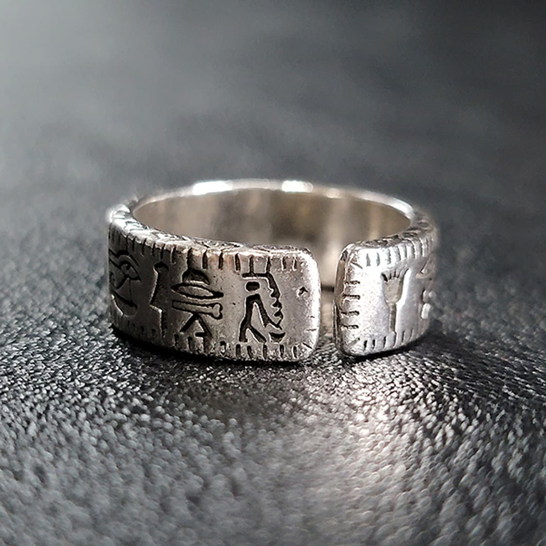 Solivis 실버 남자 엔틱 빈티지 명품 고대 일루미나티 눈 반지 상품이미지4